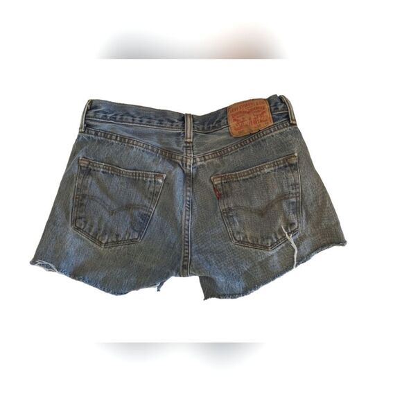 Levi's 501 Distressed Cut Off Shorts Size 30 #408 - Picture 3 of 10
